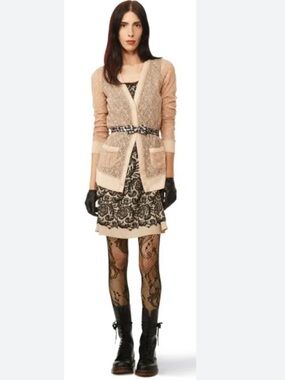 Rodarte for Target Lace Print Raw Edge Dress Sz S modest edgy